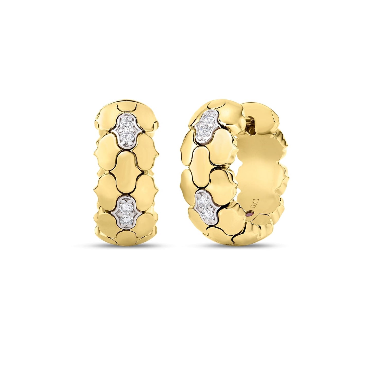Cobra Narrow Diamond Hoop Earrings