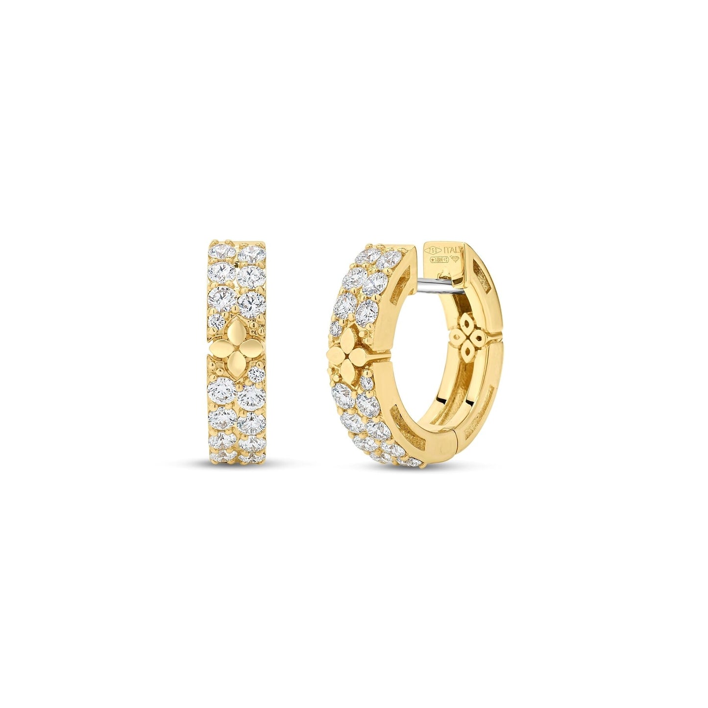Love in Verona Narrow Hoop Earrings with Diamonds