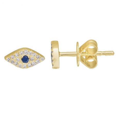 Sapphire & Diamond Evil Eye Studs