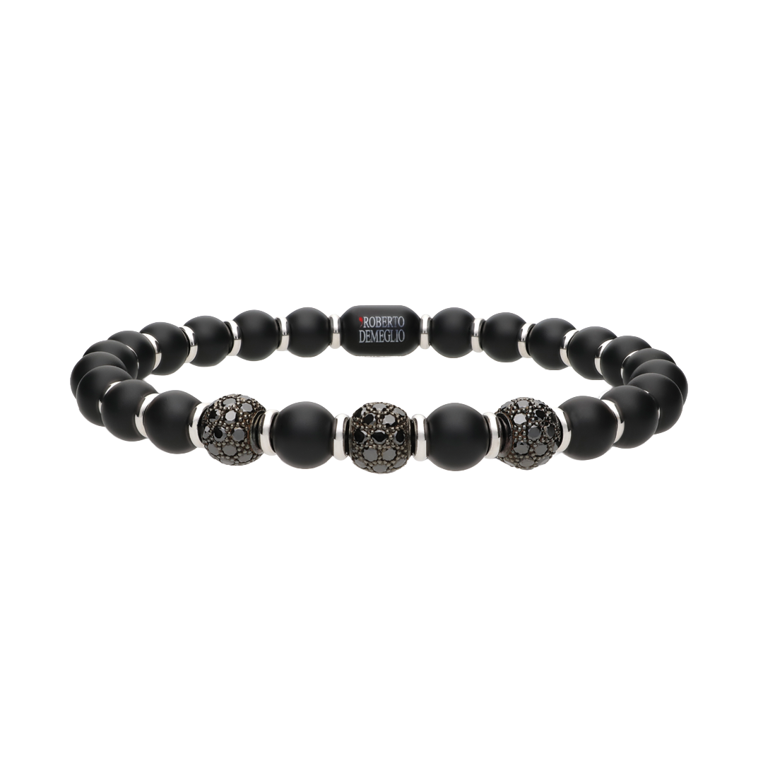 Men's Sfera Stretch Bracelet with Pavé Black Diamond