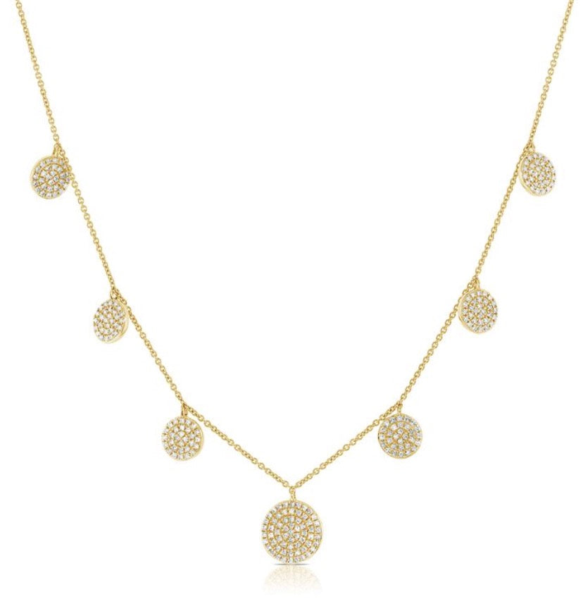 Diamond Disc Station Necklace