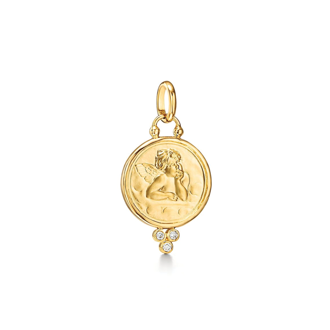 Large Diamond Angel Pendant