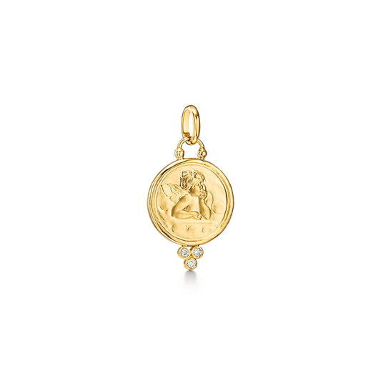 Large Diamond Angel Pendant