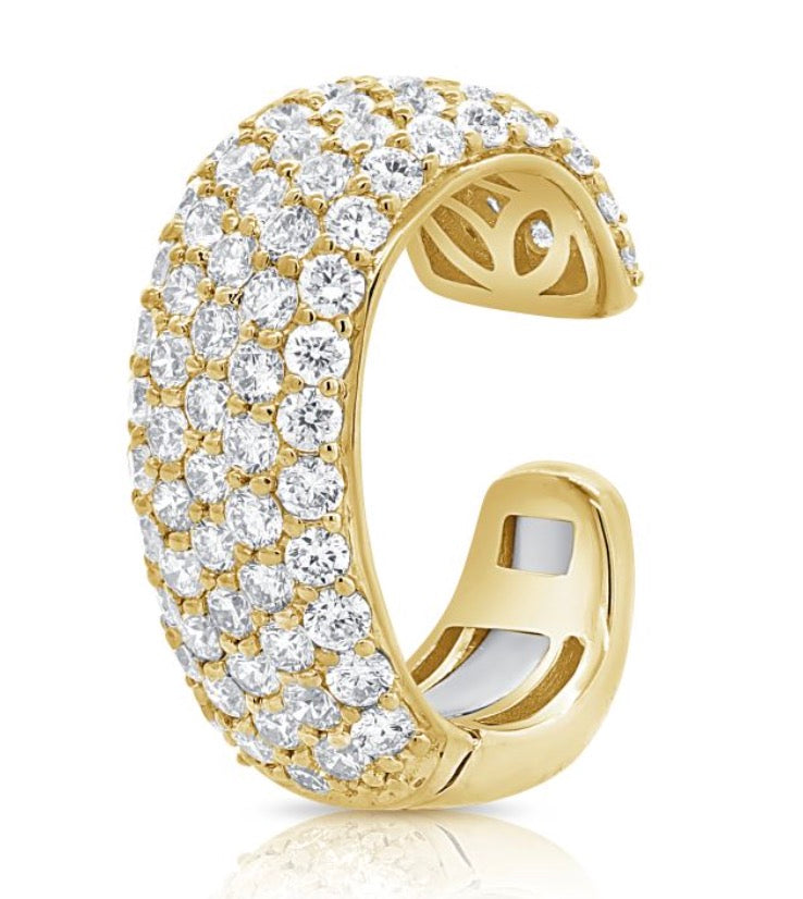 Wide Pave Diamond Ear Cuff