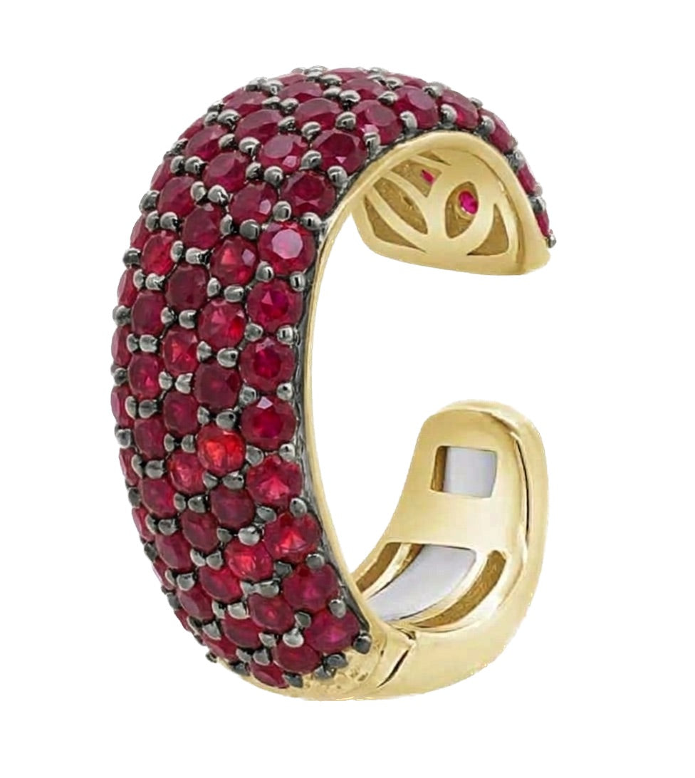 Wide Pave Ruby Ear Cuff