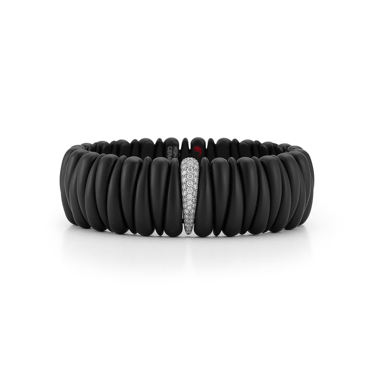 Artiglio Stretch Ceramic Bracelet with Diamond Section