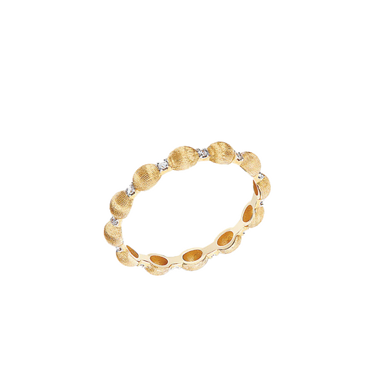 'Dancing in the Rain' Ring with Alternating Single Diamonds and Gold Spheres
