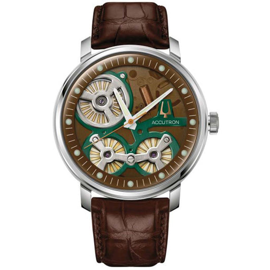 43.5mm Spaceview Watch with Brown Leather Strap