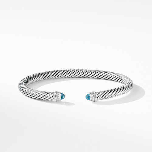 Cable Classics Collection® Bracelet with Blue Topaz and Diamonds