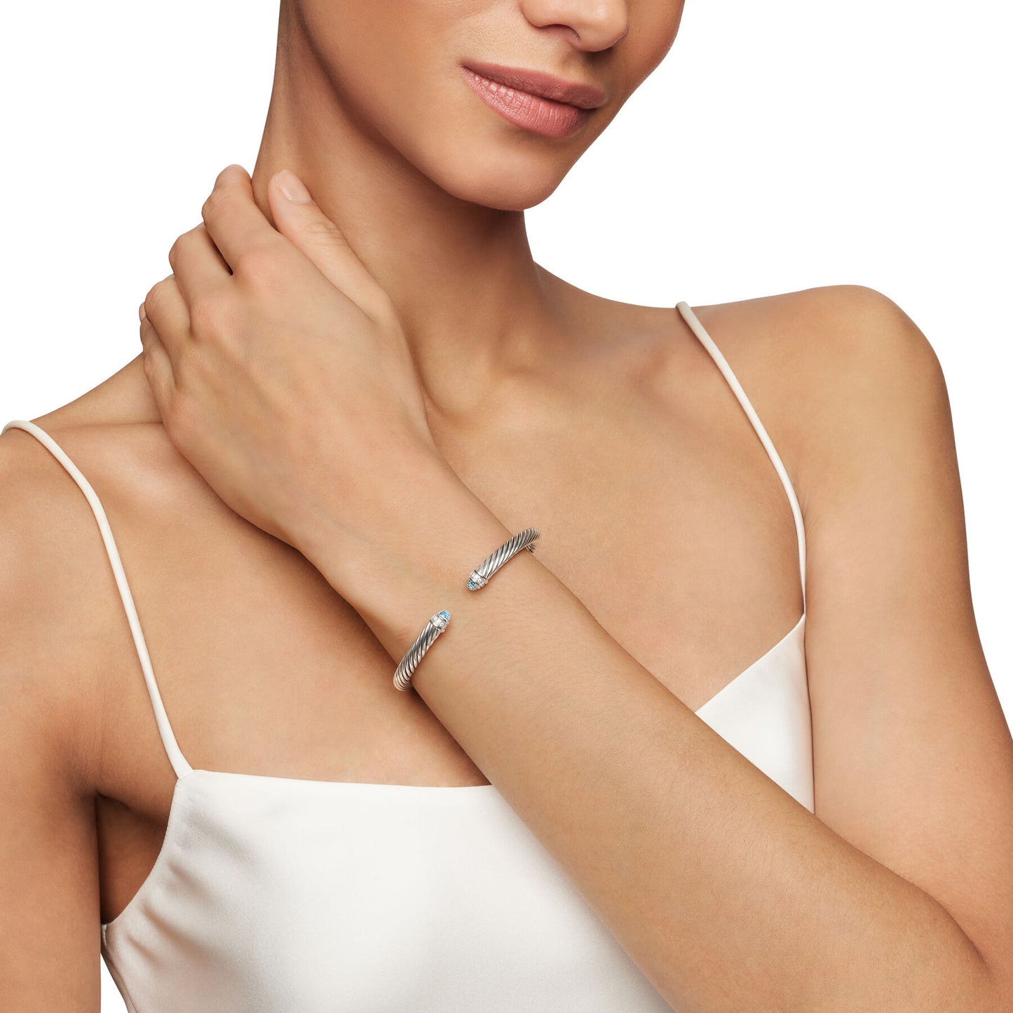 Cable Classics Collection® Bracelet with Blue Topaz and Diamonds