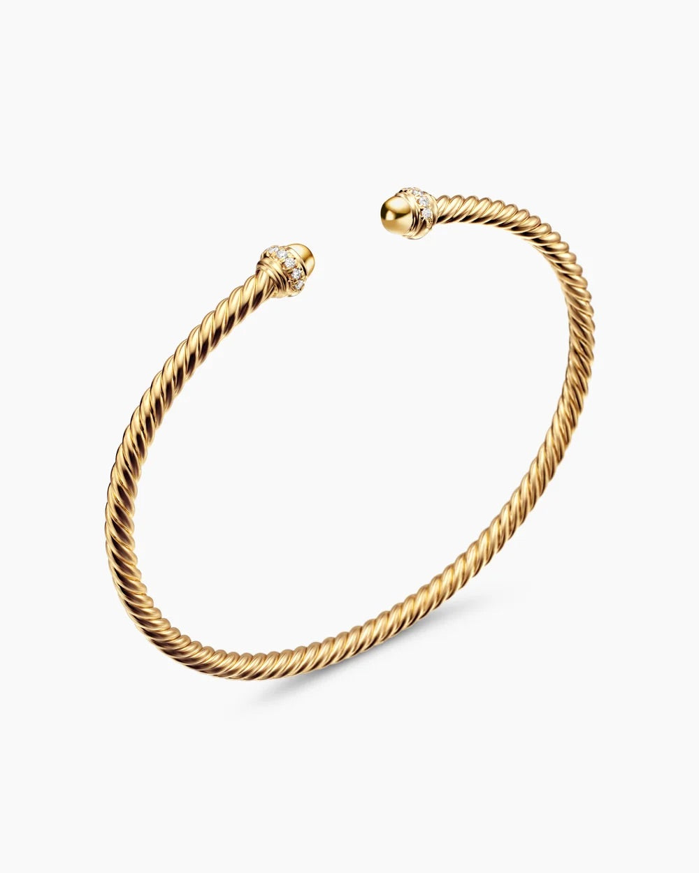 Cablespira® Bracelet in 18K Yellow Gold with Pavé Diamonds