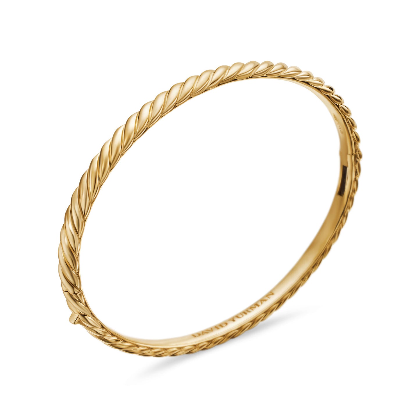 Sculpted Cable Bangle Bracelet in 18K Yellow Gold
