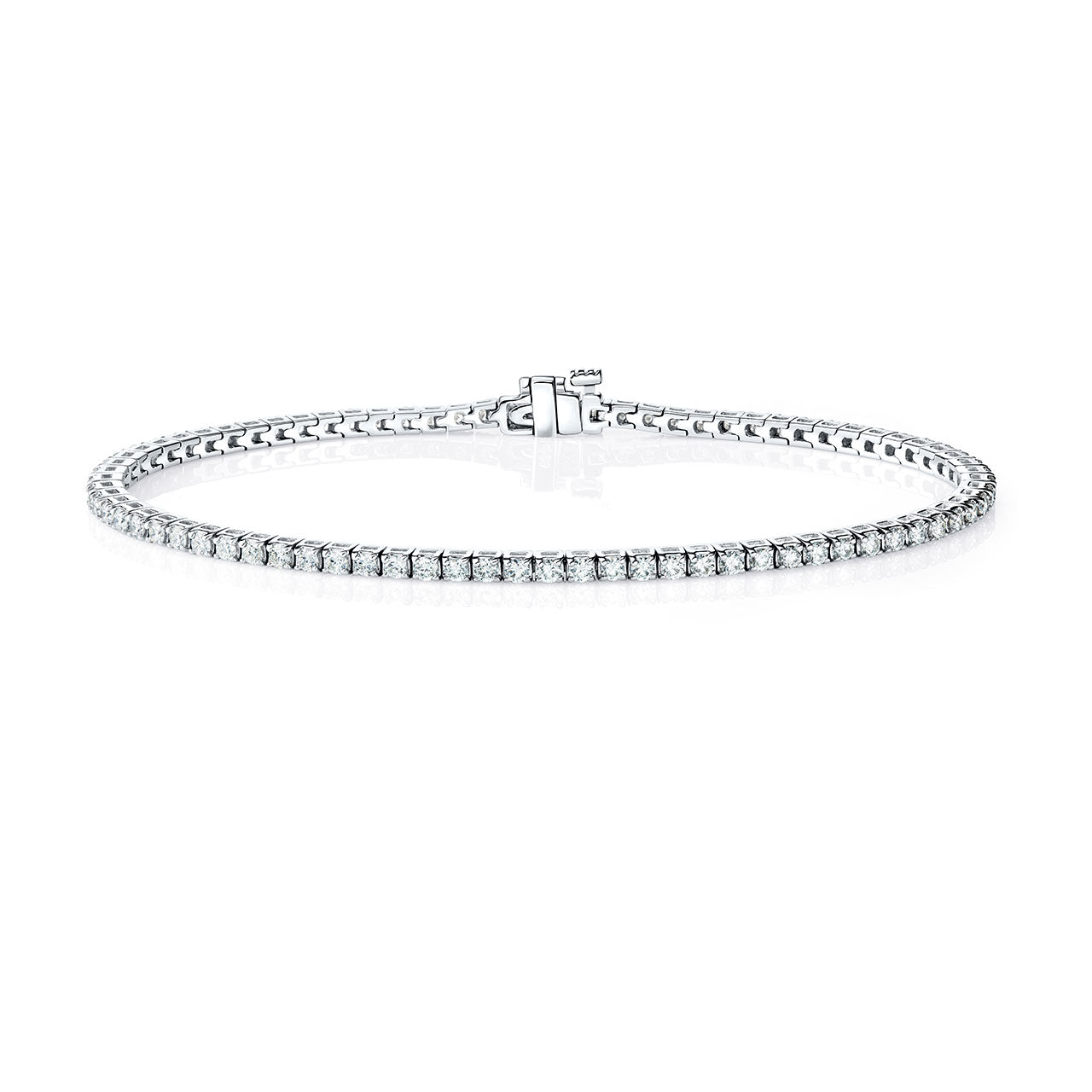 7" Prong Set Tennis Bracelet in White Gold