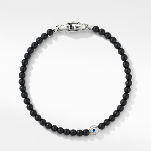 Spiritual Beads Evil Eye Bracelet with Black Onyx and Sapphires