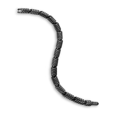Chevron Link Bracelet in Black Titanium, 7.6mm