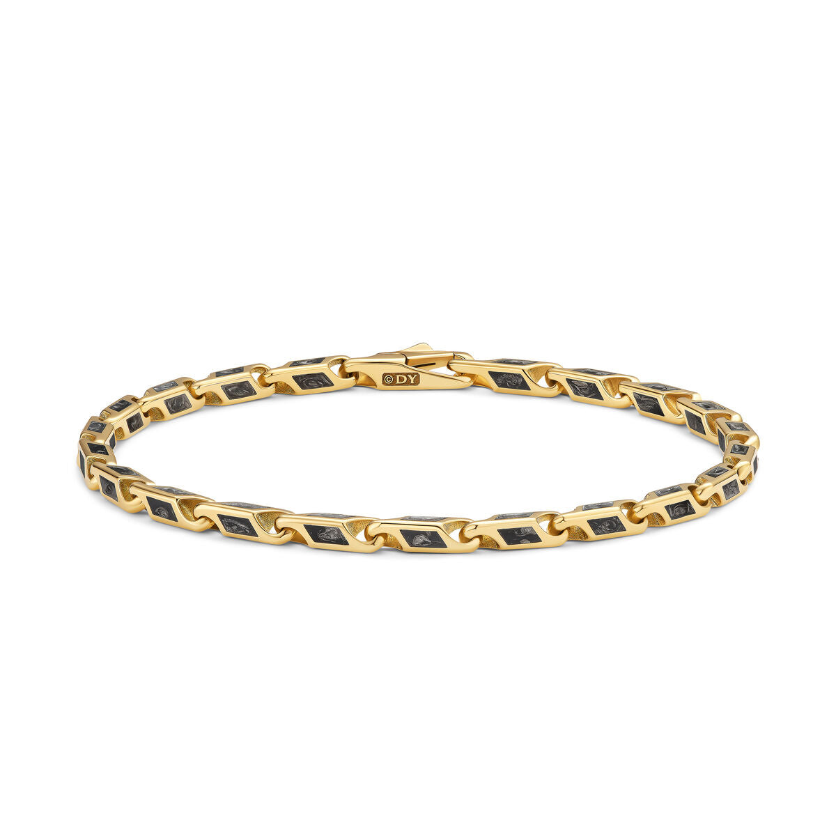 Streamline® Faceted Chain Bracelet in 18K Yellow Gold with Forged Carbon, 4.3mm