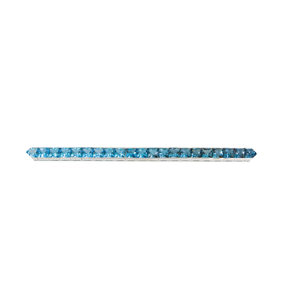 Straight Line Bracelet with Blue Topaz