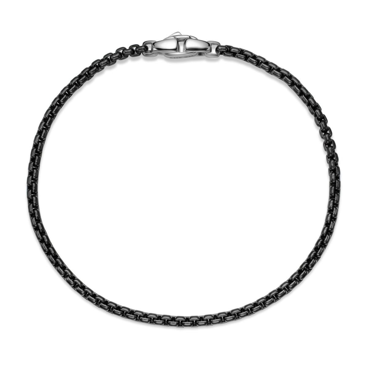 Box Chain Bracelet with Stainless Steel and Sterling Silver, 2.7mm