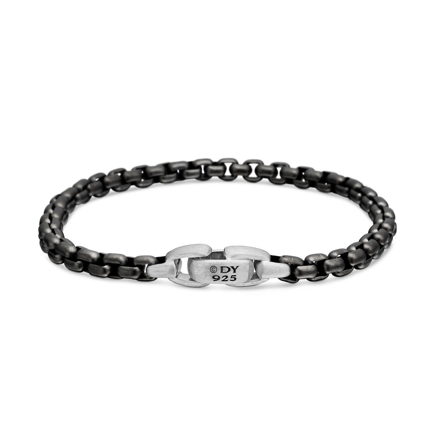 Box Chain Bracelet in Darkened Stainless Steel