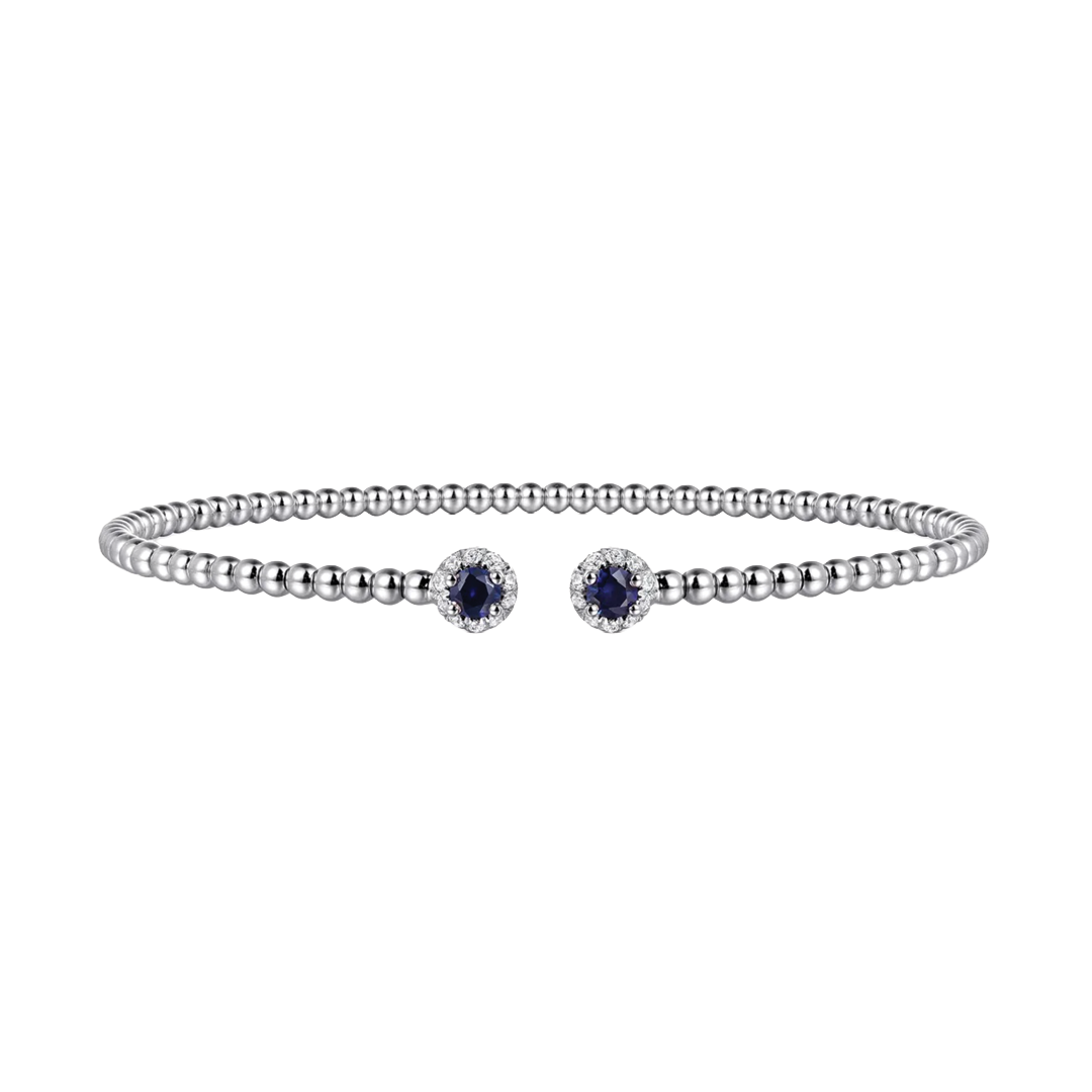 Split Cuff Bracelet with Sapphires and Diamonds