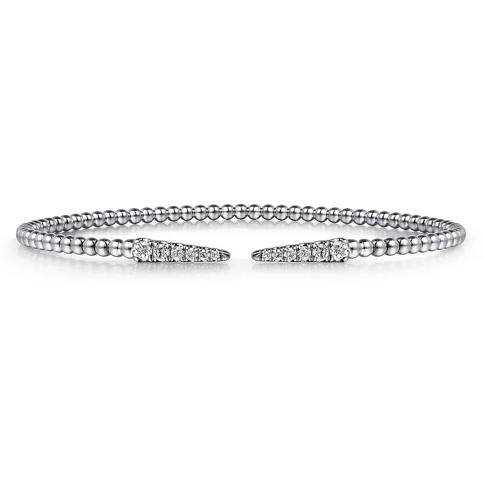 Diamond Spikes Split Bangle in 14K White Gold