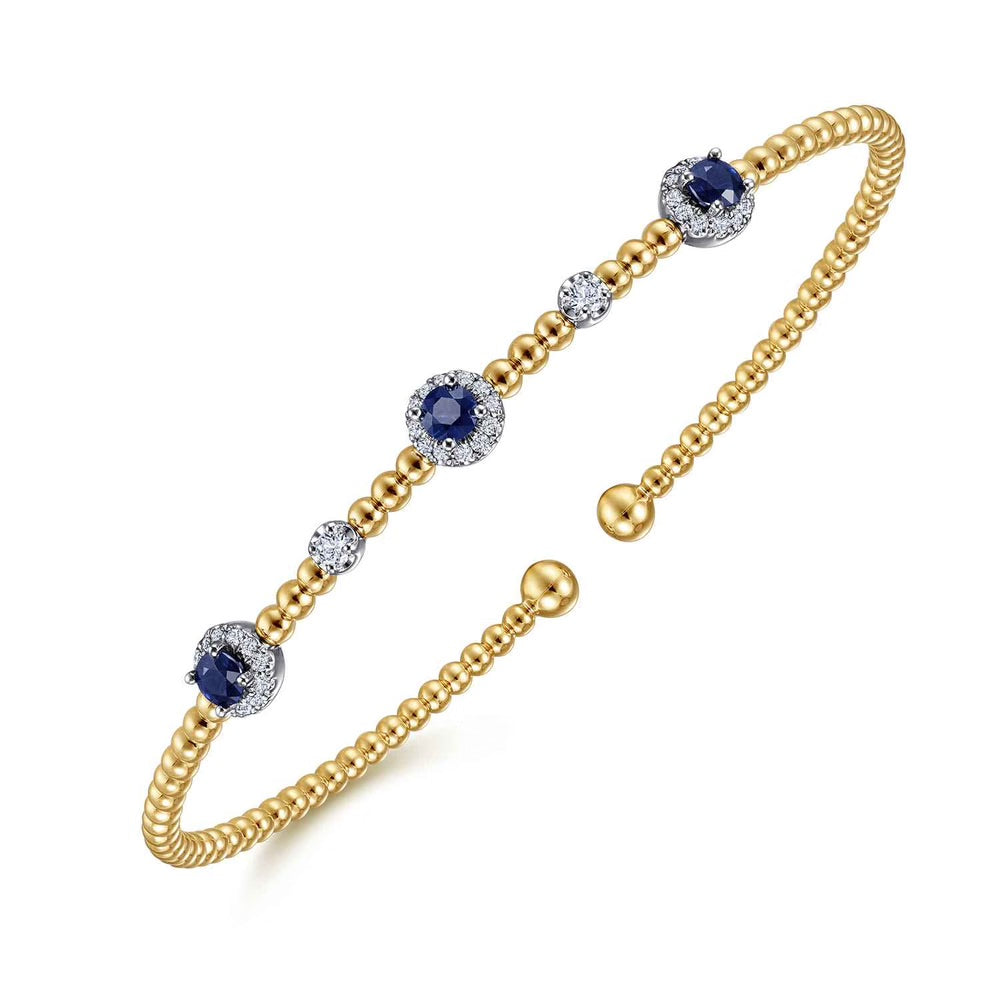 Bujukan Sapphire and Diamond Halo Bangle