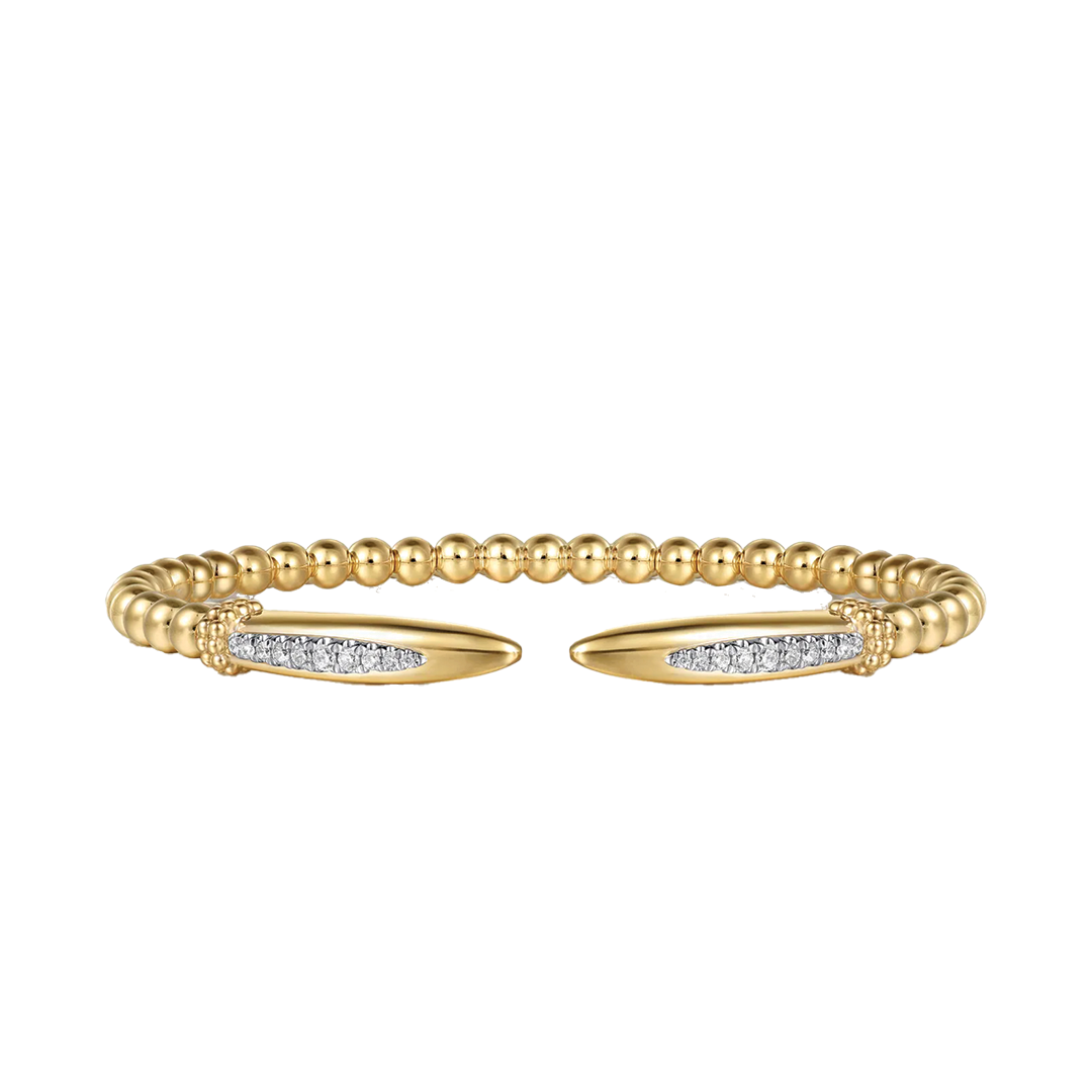 Diamond Spike Open Bangle Bracelet