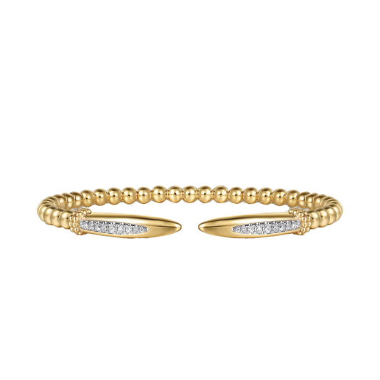 Diamond Spike Open Bangle Bracelet
