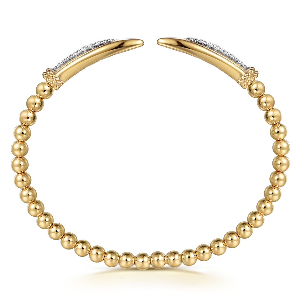 Spike Open Bangle Bracelet with Diamonds