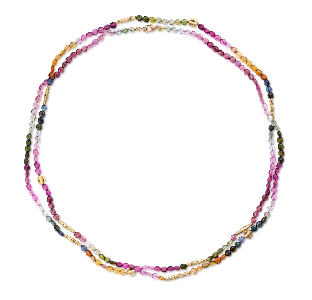 Multi Tourmaline Flora Rondelle Beaded Necklace