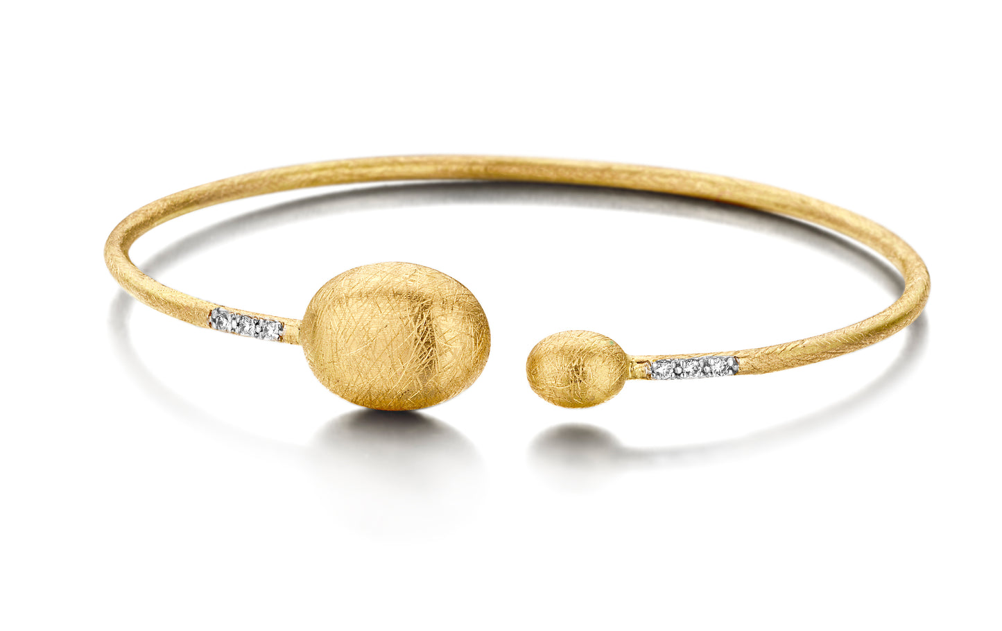 Dancing In The Rain Open Cuff Bangle with Diamonds