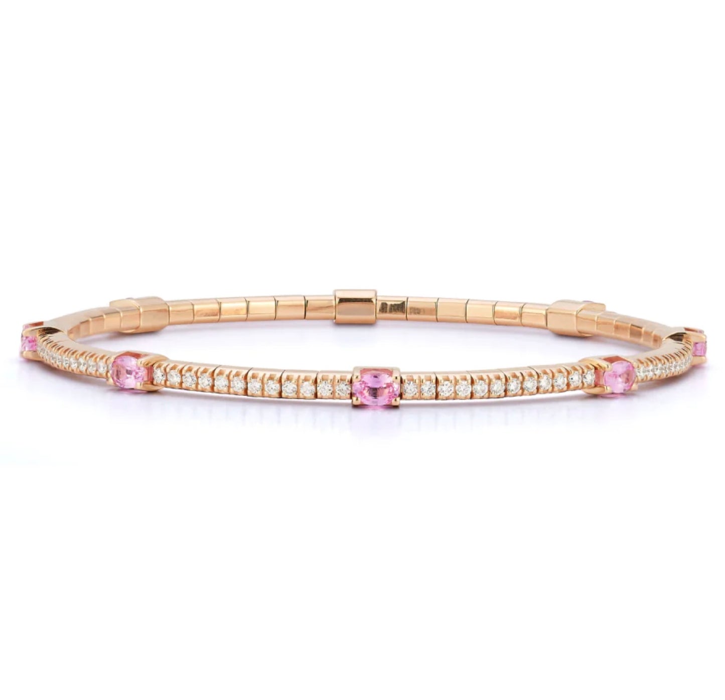 Stretch Bracelet with Pink Sapphires and Diamonds