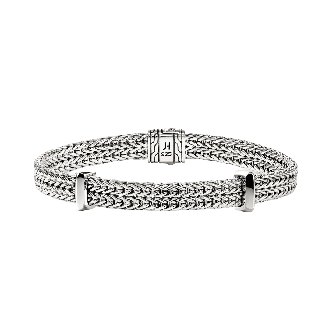 6mm Sterling Silver Icon Link Flat Bracelet