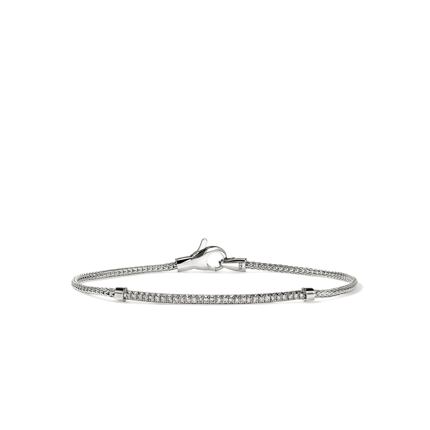 JH Essentials Silver Diamond Pave 1.8mm Bracelet