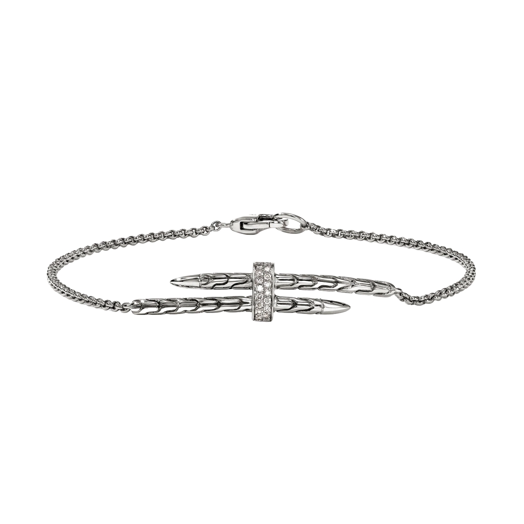 Sterling Silver and Diamond Spear Bracelet