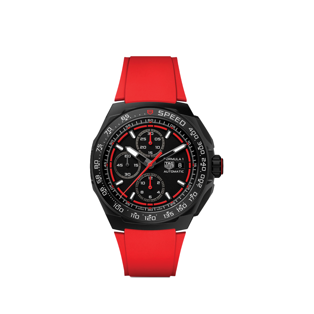 44mm Titanium Formula 1 Watch with Red Strap