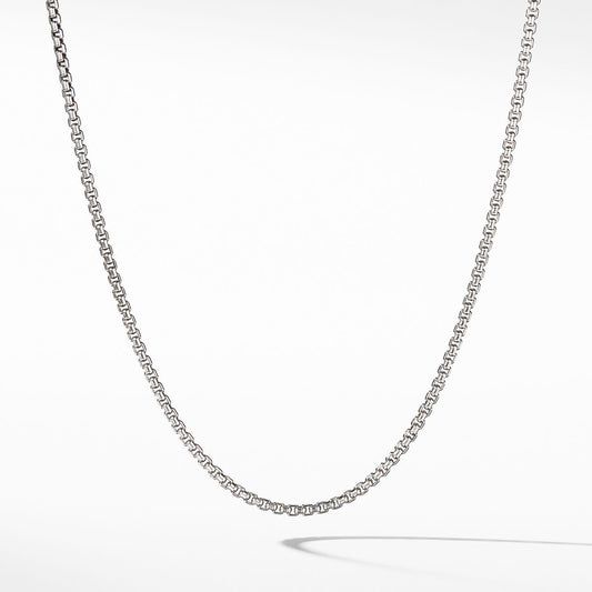 Box Chain Necklace in Sterling Silver with 14K Yellow Gold Accent, 2.7mm