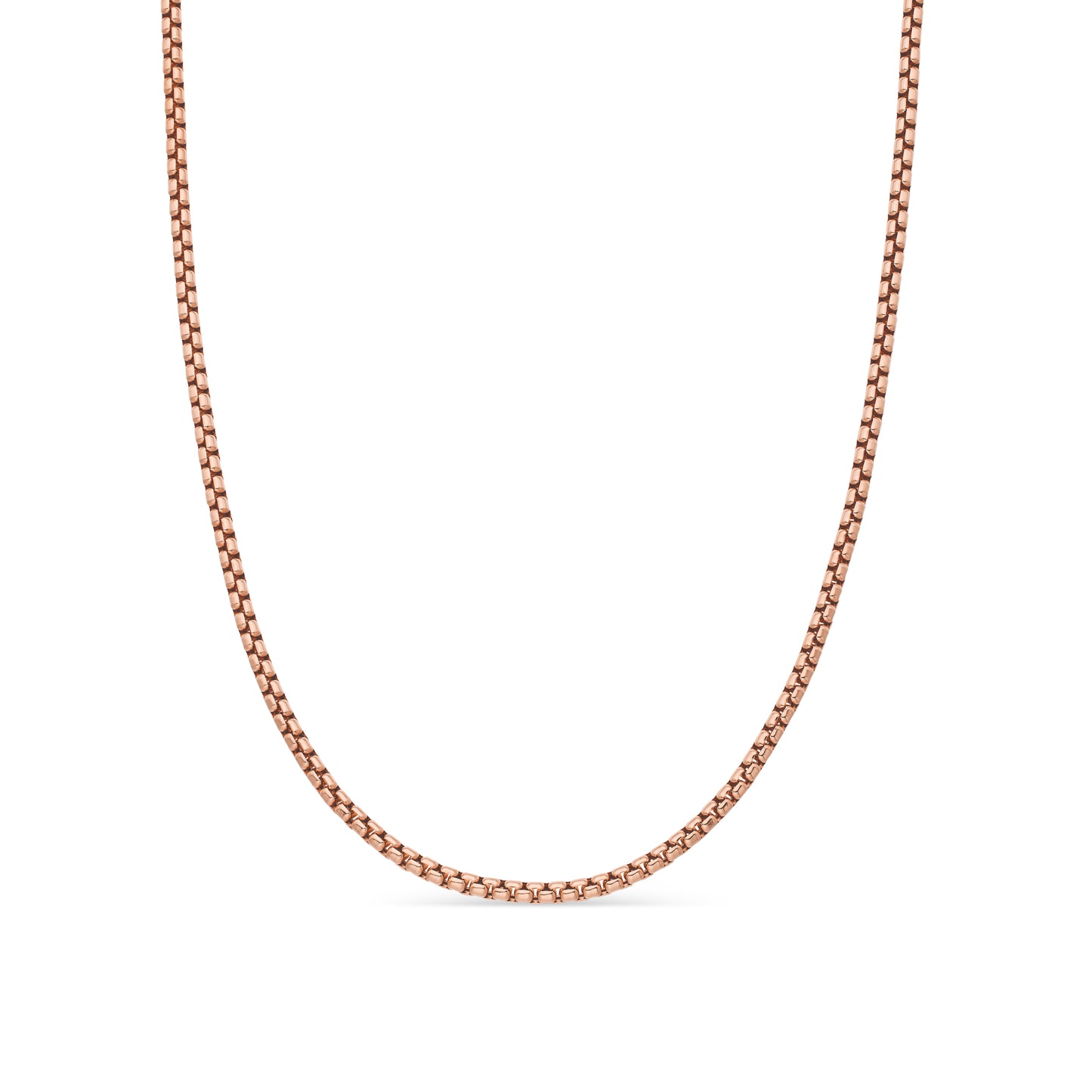 Box Chain Necklace in 18K Rose Gold, 2.7mm