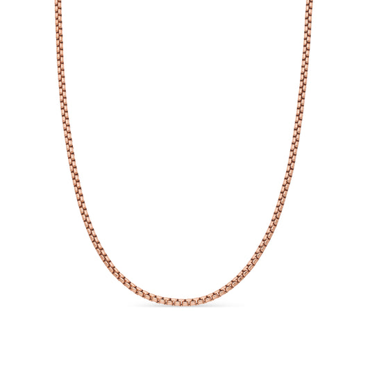 Box Chain Necklace in 18K Rose Gold, 2.7mm