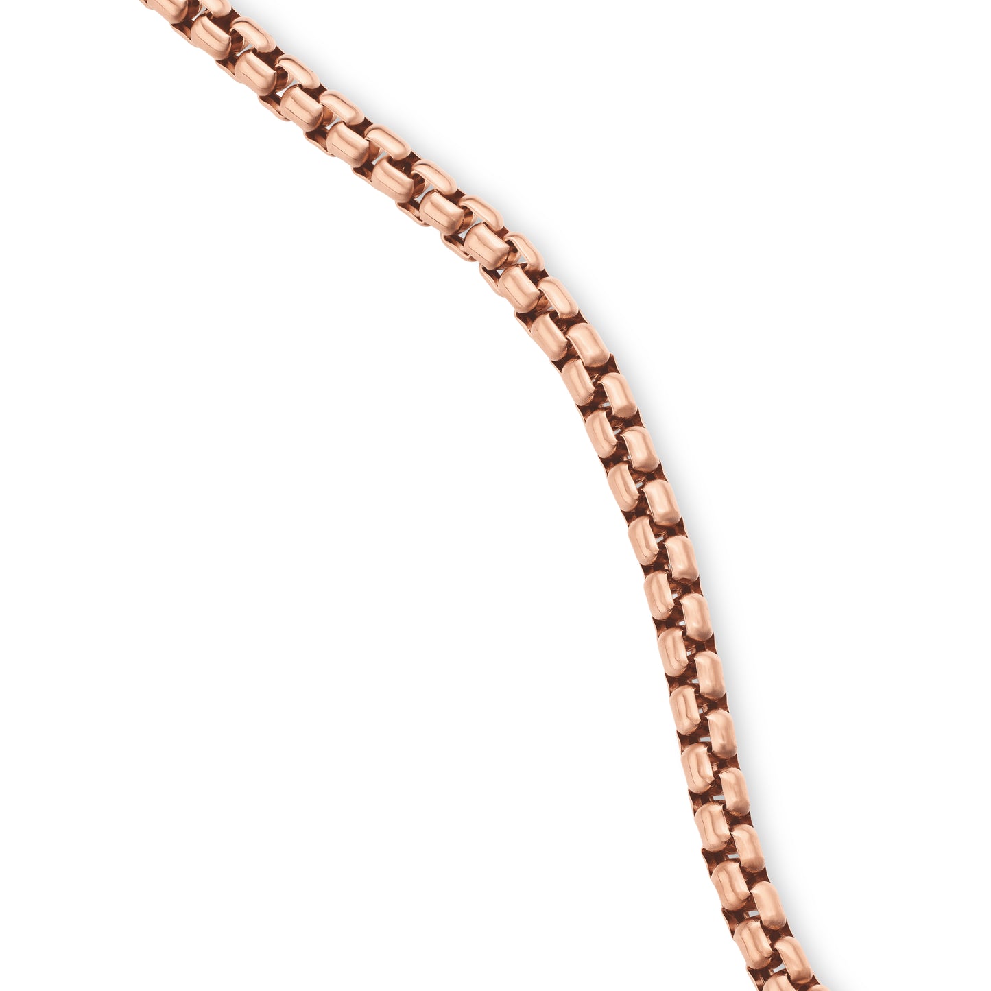 Box Chain Necklace in 18K Rose Gold, 2.7mm