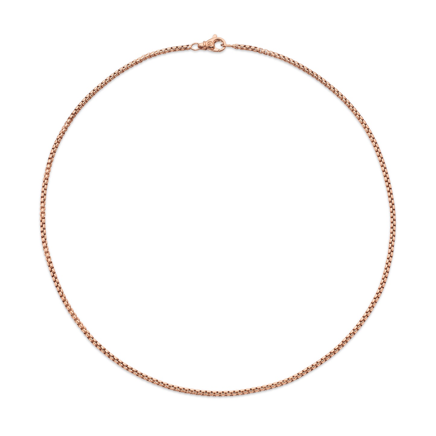 Box Chain Necklace in 18K Rose Gold, 2.7mm