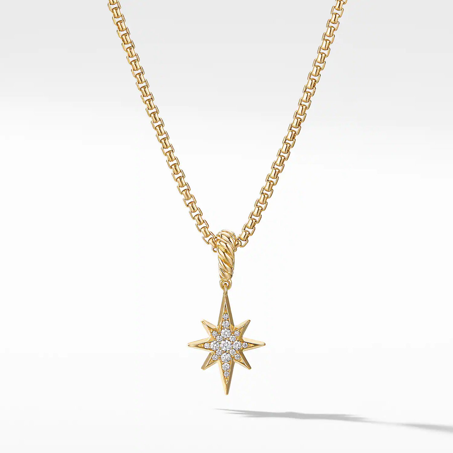 North Star Amulet in 18K Yellow Gold with Pavé Diamonds