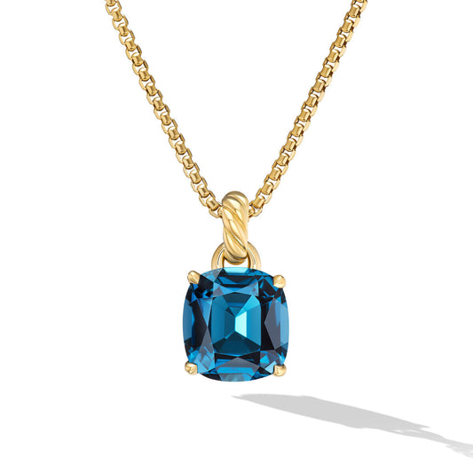 Marbella® Pendant in 18K Yellow Gold with Hampton Blue Topaz, 12mm