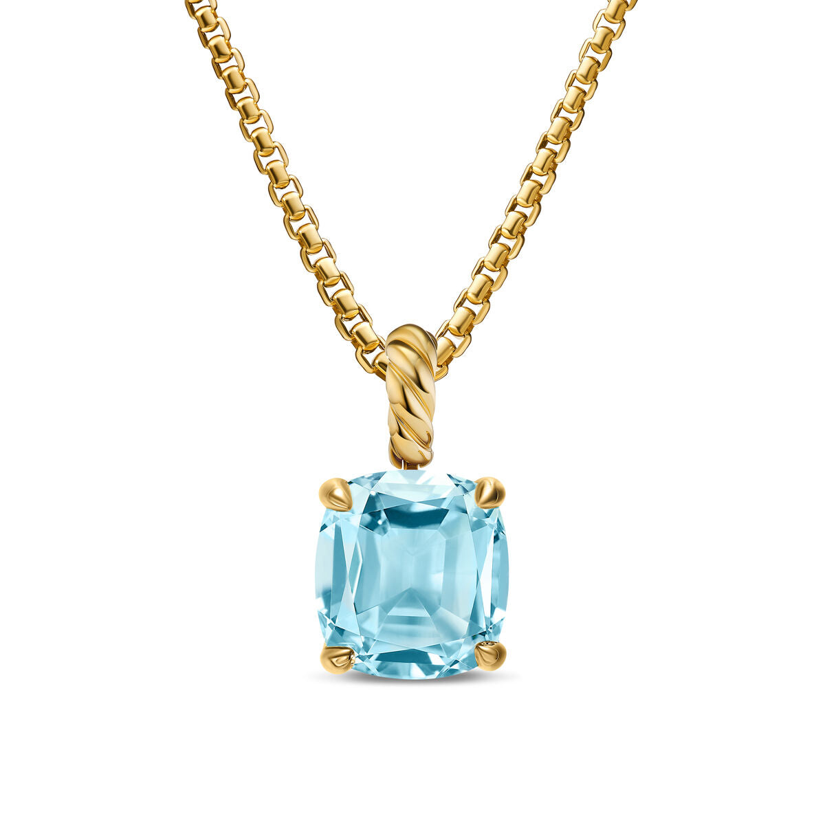 Marbella? Pendant in 18K Yellow Gold with Sky Blue Topaz, 12mm