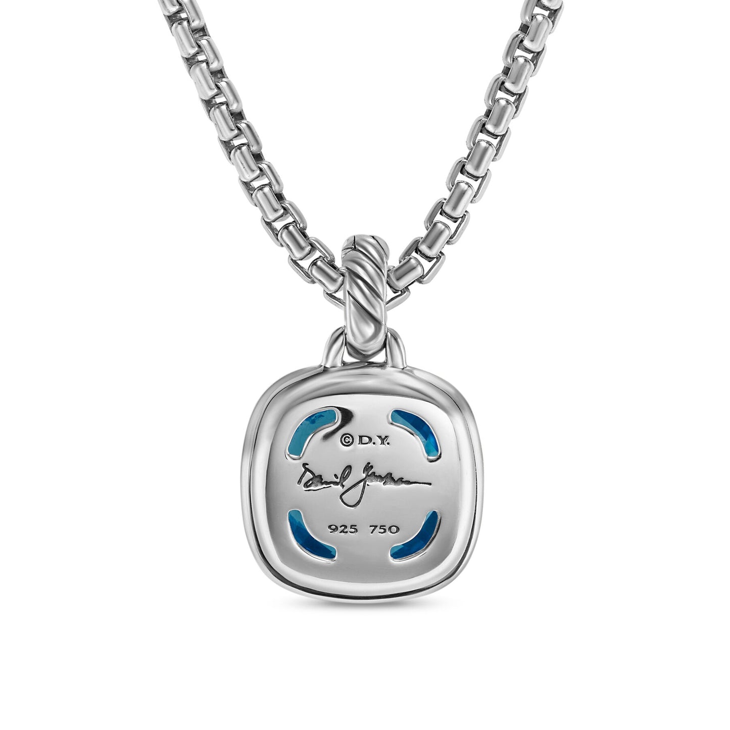 Albion® Pendant in Sterling Silver with 18K Yellow Gold and Blue Topaz, 11mm