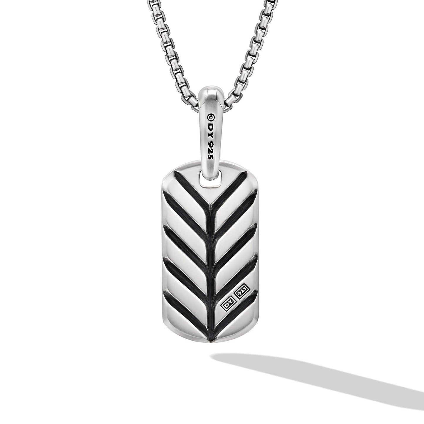 Chevron Tag in Sterling Silver with Malachite, 21mm