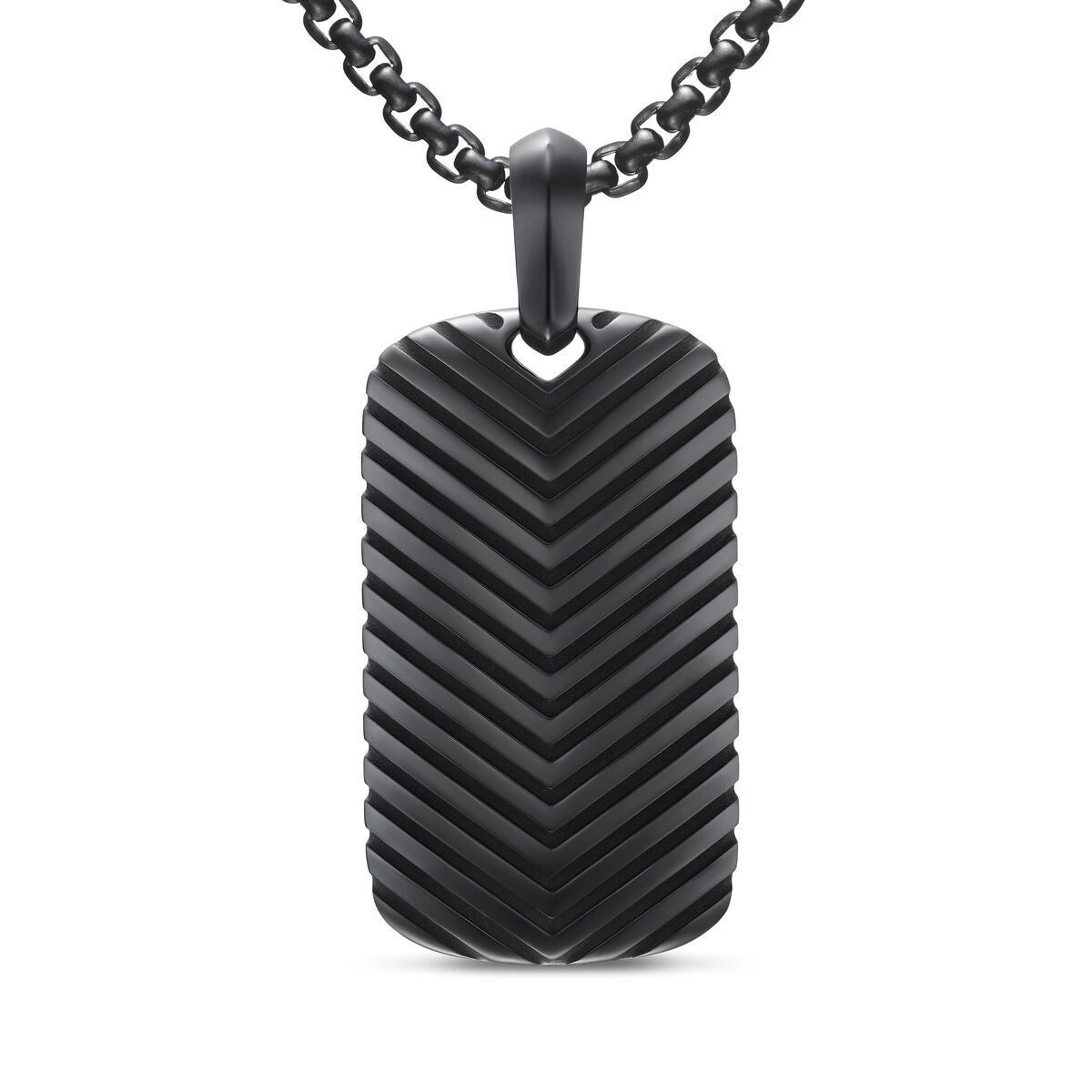 Chevron Tag in Black Titanium, 34mm