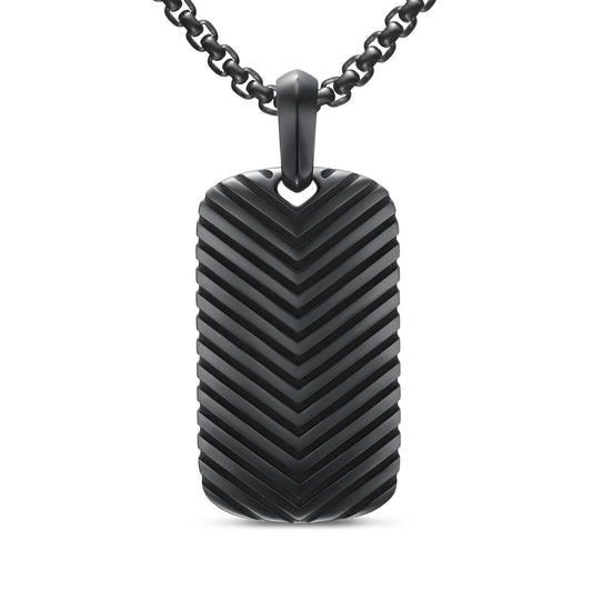 Chevron Tag in Black Titanium, 34mm