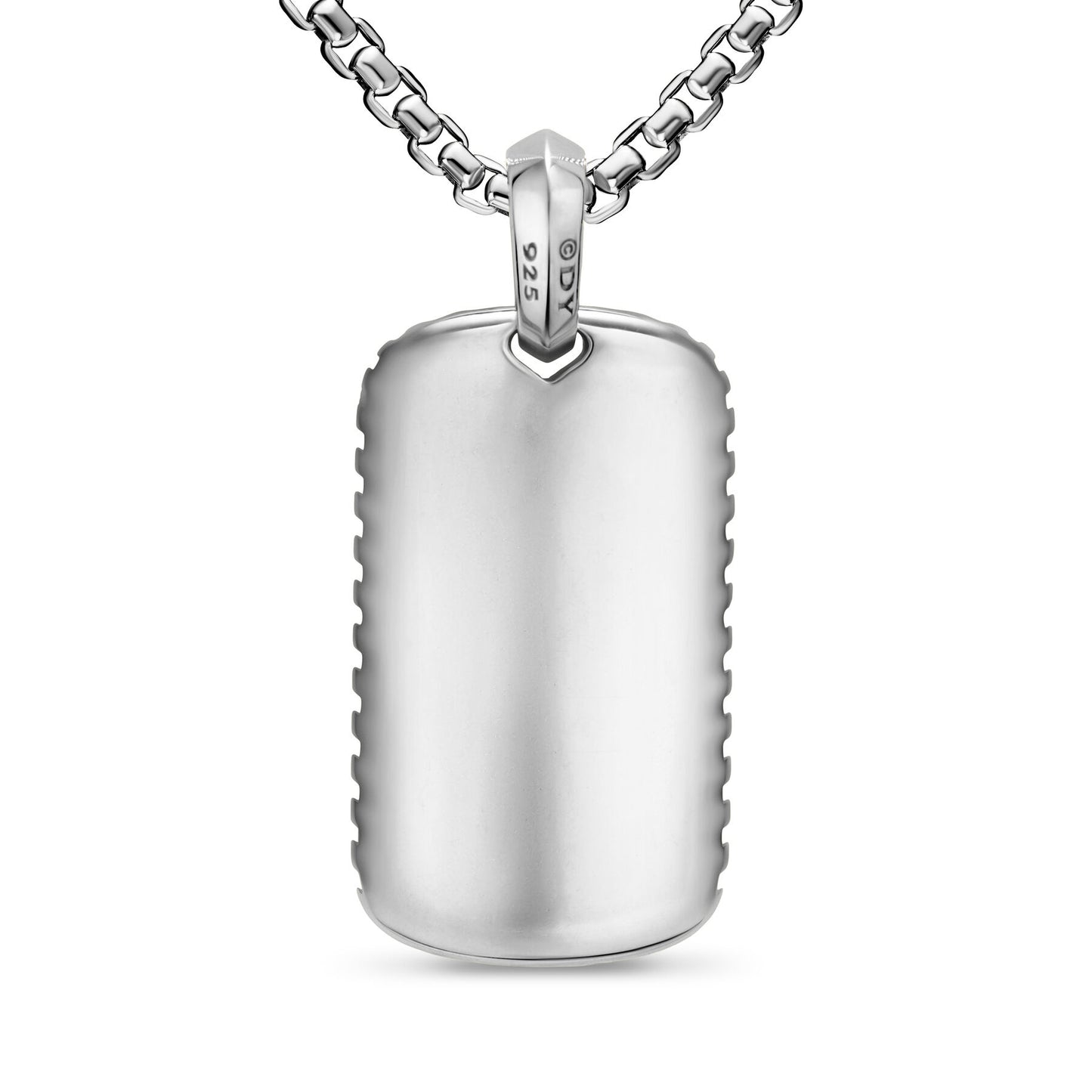 Chevron Tag in Sterling Silver, 34mm