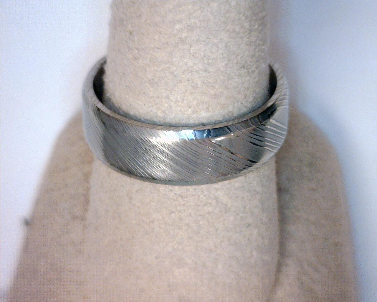 Damascus Steel 7mm Polished Band
